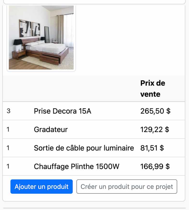 Capture mobile étape 2 items assemblages et recalculs automatiques